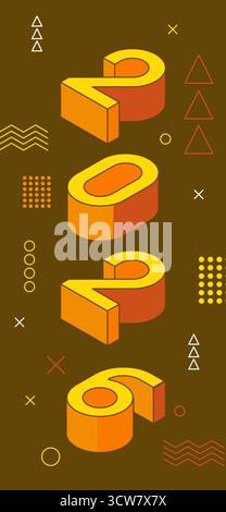 Happe New Year 2026 poster design with voluminous 3d numbers in purple ...