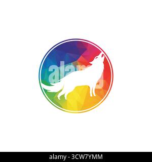 wolf logo design barking logo of wolf Stock Vector