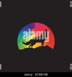 wolf logo design barking logo of wolf Stock Vector