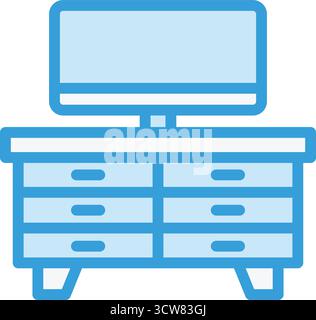 Tv table vector icon isolated on transparent background, Tv table ...