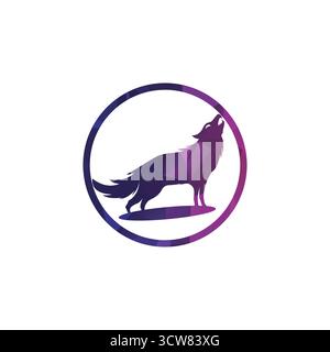 wolf logo design barking logo of wolf Stock Vector