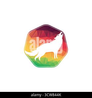 wolf logo design barking logo of wolf Stock Vector