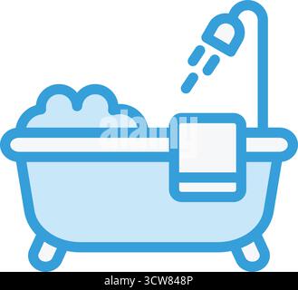 Bathtub Vector Icon Design Illustration Stock Vector