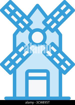 Windmill Vector Icon Design Illustration Stock Vector