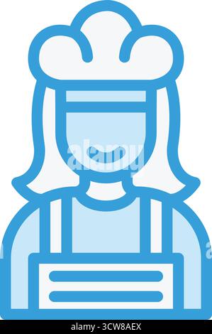 Female Chef Vector Icon Design Illustration Stock Vector