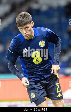 aaron hickey, professional football player, playing for the Scotland national team. Image taken during a prematch training and warm up session. Stock Photo