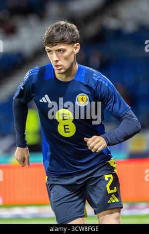 aaron hickey, professional football player, playing for the Scotland national team. Image taken during a prematch training and warm up session. Stock Photo