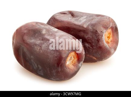 dates fruit path isolated on white Stock Photo