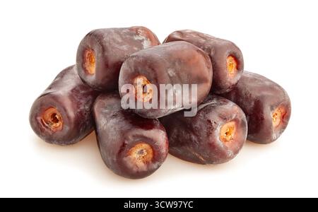 dates fruit path isolated on white Stock Photo