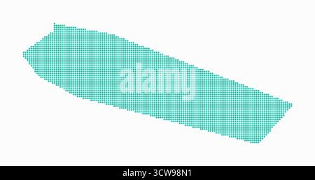 Sint Maarten dotted map. Digital style map of the country on a white background. Sint Maarten shape with circle dots. Colored dots style. Stock Vector