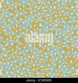 Triangulation geometric shapes background. Multiple repeated inner triangles. Small triangles size. Multiple colors style. Seamless pattern. Stock Vector