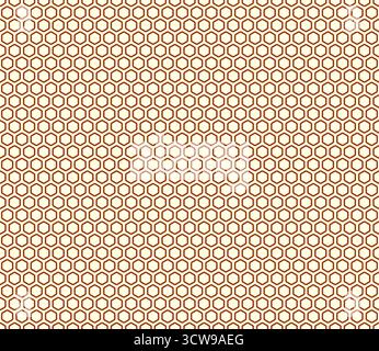 Hexagon background design. Burnt orange color on matching background. Bold rounded hexagon cells with padding. Hexagon shapes. Seamless design. Stock Vector