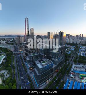 Aerial photography of China Resources Building Talent Park, No.1 Shenzhen Bay, Nanshan District, Shenzhen City, Guangdong Province Stock Photo