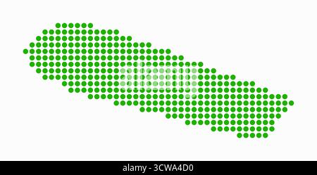 Sint Maarten dotted map. Digital style map of the country on a white background. Sint Maarten shape with circle dots. Colored dots style. Stock Vector