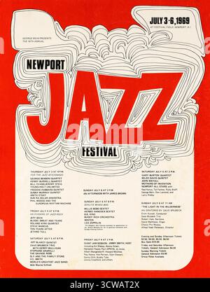 Newport Jazz Festival Concert Poster. July 1969. Led Zeppelin