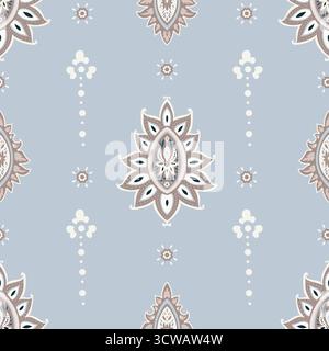 Soft Blue Ornamental Medallion Motifs Stock Vector