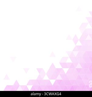Abstract bright pink triangular shape pattern on white. High resolution full frame geometric triangle background with copy space. Stock Photo