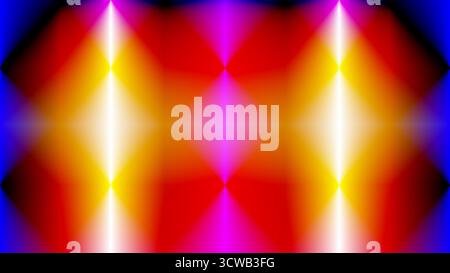 Abstract vibrant symmetrical neon light blur background. Vibrant Symmetrical Neon Gradient Abstract Wallpaper Stock Vector