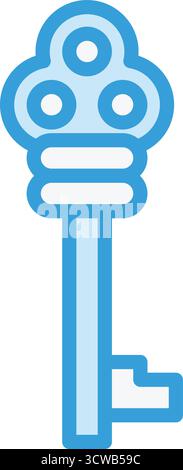 Medieval key Vector Icon Design Illustration Stock Vector