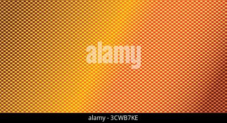 Vibrant Woven Checkered Pattern Background with Horizontal Yellow-Red Gradient. Stock Vector