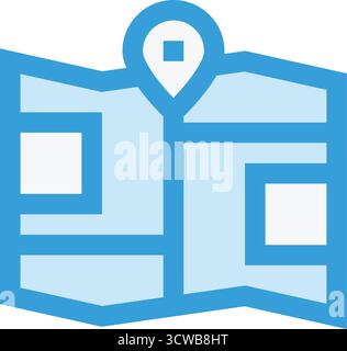 Tri Folded Map Vector Icon Design Illustration Stock Vector