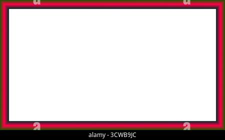 horizontal blank frame with thick red and green border Stock Vector