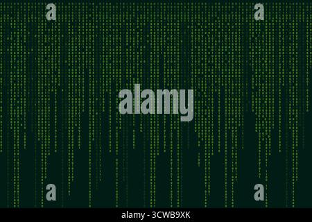 Matrix binary code 0 and 1 numbers. Tech hacker concept. Futuristic Falling digits on dark backdrop. Running random numbers. . Vector illustration Stock Vector