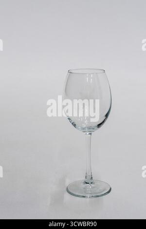 Empty glass wine goblet isolated on white background Stock Photo