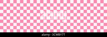 Seamless Checkerboard Background. Grid pattern with pink red accents for a digital plaid backdrop and picnic texture bg.. Stock Vector