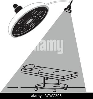 Operating Room Scene - Medical Procedure Illustration Stock Vector