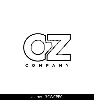 Trendy letter O and Z, OZ logo design template. Minimal monogram initial based logotype for company identity. Stock Vector