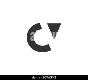 CV creative geometric initial based modern and minimal logo. Letter c v trendy fonts. Universal professional elegant techno vector design. Stock Vector