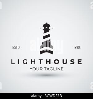 Lighthouse logo vector simple design template Stock Vector
