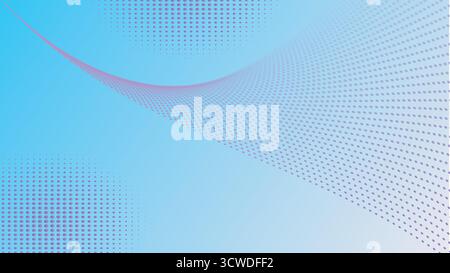Abstract Blue Halftone Wave Background Stock Vector