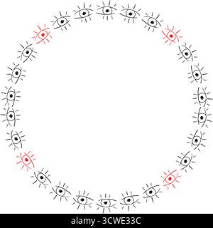 Colorful eyes frame. Vector celestial prediction eye template for your text. Eye of Providence Stock Vector