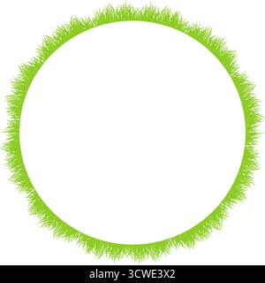 Green Grass empty frame. Trendy botany graphic template. Grass empty frame box Stock Vector