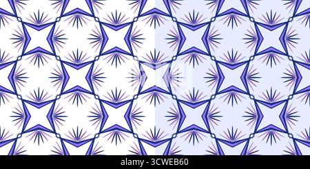 Purple geometric seamless pattern. Vector decorative background of square multirayed stars. Unusual creative abstract repeating ornament. Diagonal squ Stock Vector