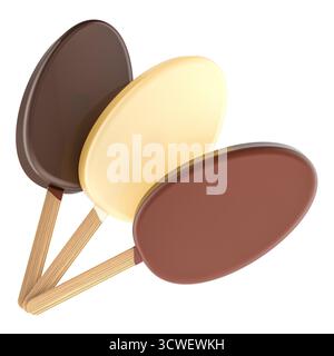 Ice cream bars, assorted. 3D rendering isolated on white background Stock Photo
