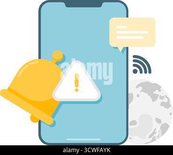 smartphone error notification Stock Vector