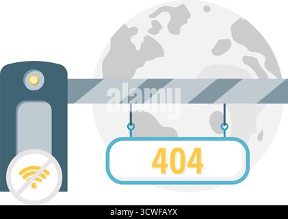 closed portal with code 404 Stock Vector