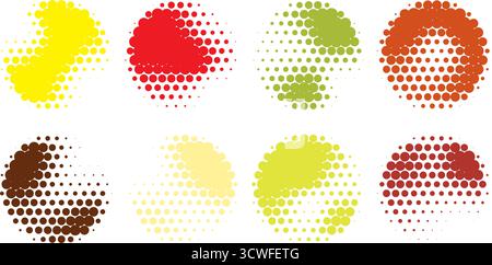 Set of halftone backgrounds isolated. Vector illustration Stock Vector ...