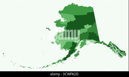 Map of Alaska with counties. Just a simple state border map with county ...