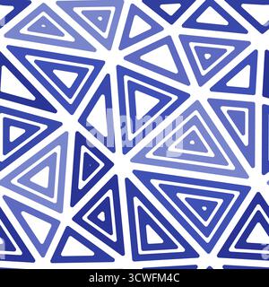 Geometric template background. Multiple repeated inner triangles. Big triangle size. Mono tone style. Seamless pattern. Modern vector tiles. Stock Vector
