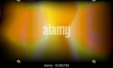Dark abstract orange yellow light leak background with vignette Stock Vector