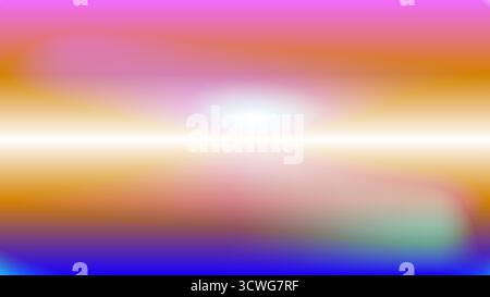 horizontal white light line on vibrant multi-color gradient background Stock Vector