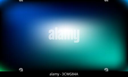 dark abstract blue green central light glow background Stock Vector