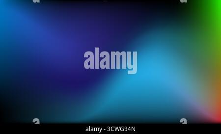 Dark Abstract Gradient Background with Blue and Green Color Blur Stock Vector