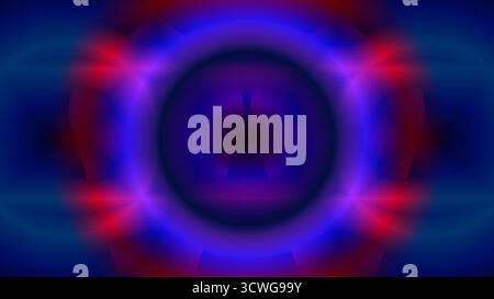 Dark abstract radial neon rings blur background Stock Vector