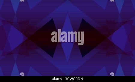 Dark abstract blue and purple symmetrical geometric pattern background Stock Vector