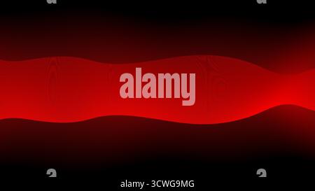 Dark Abstract Background with Luminous Red Waves Stock Vector